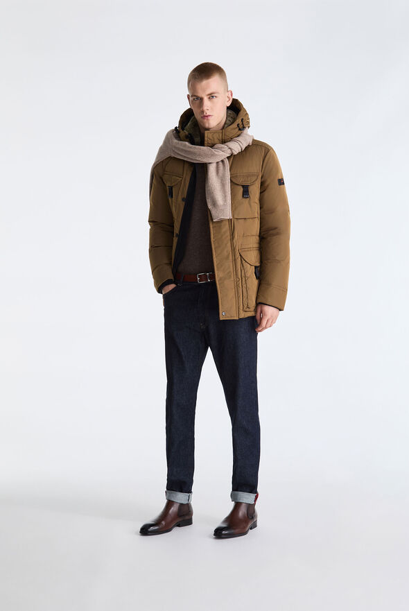 Chaqueta guerrera de tafet&aacute;n con capucha con pelo  Peuterey - medium