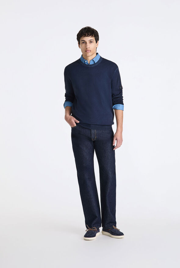 Pull en tricot de coton teint en pi&egrave;ce  Peuterey - medium