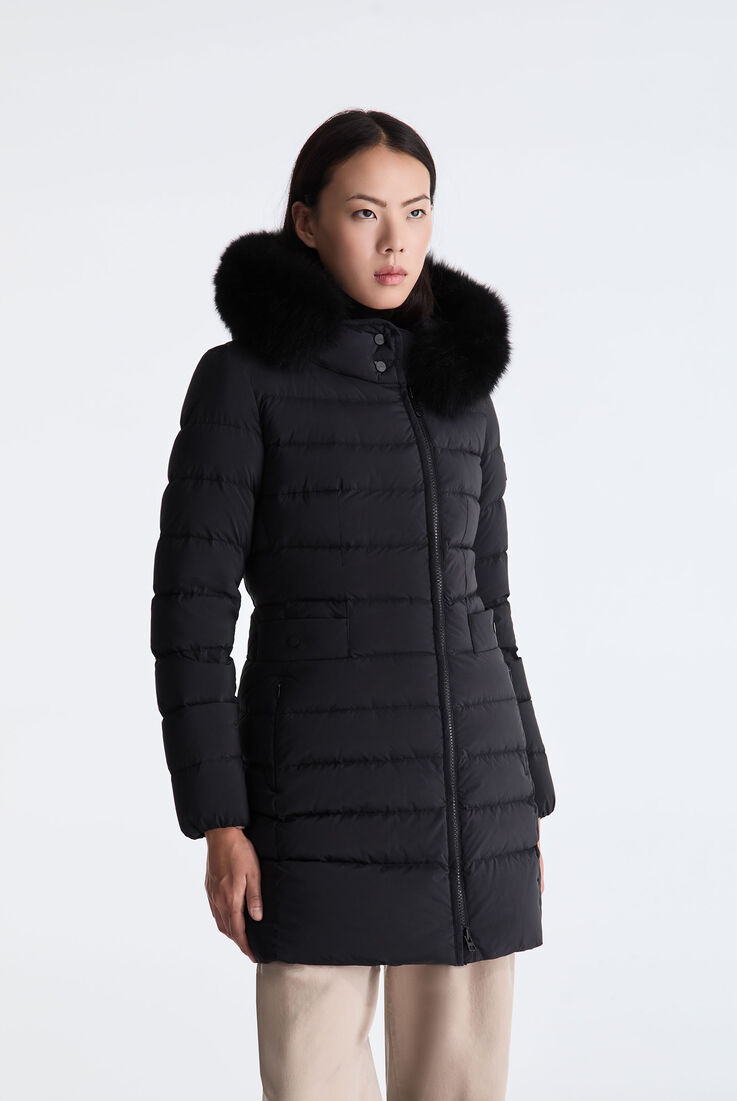 Long Down Jacket with High Collar And Fur Edging  Peuterey - medium