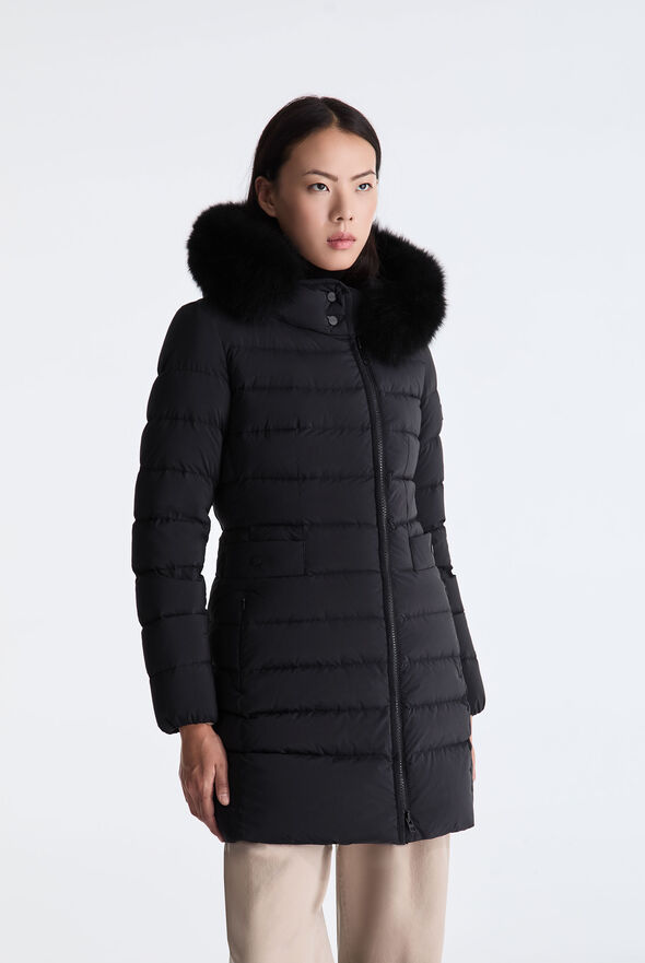 Long Down Jacket with High Collar And Fur Edging  Peuterey - medium