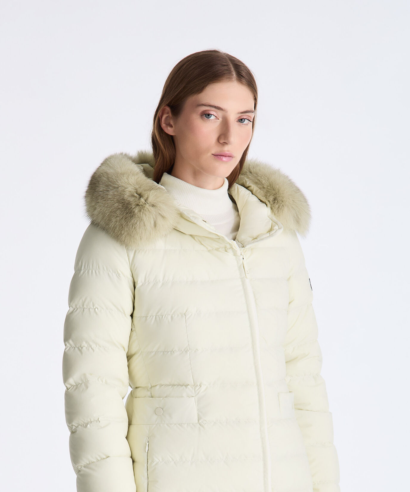 Long Down Jacket with High Collar And Fur Edging  Peuterey - large