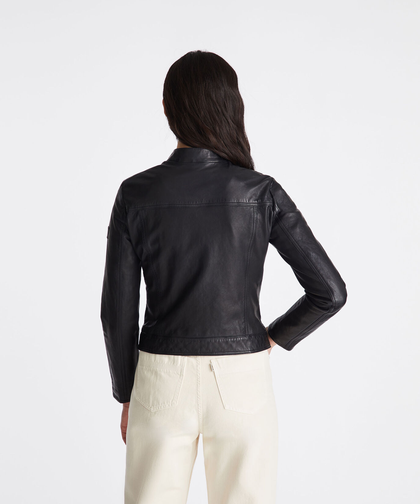 Worn-effect leather biker jacket  Peuterey - large