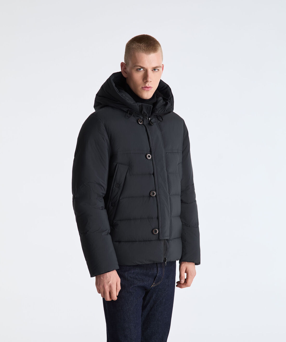 Down Jacket with Irregular Quilting