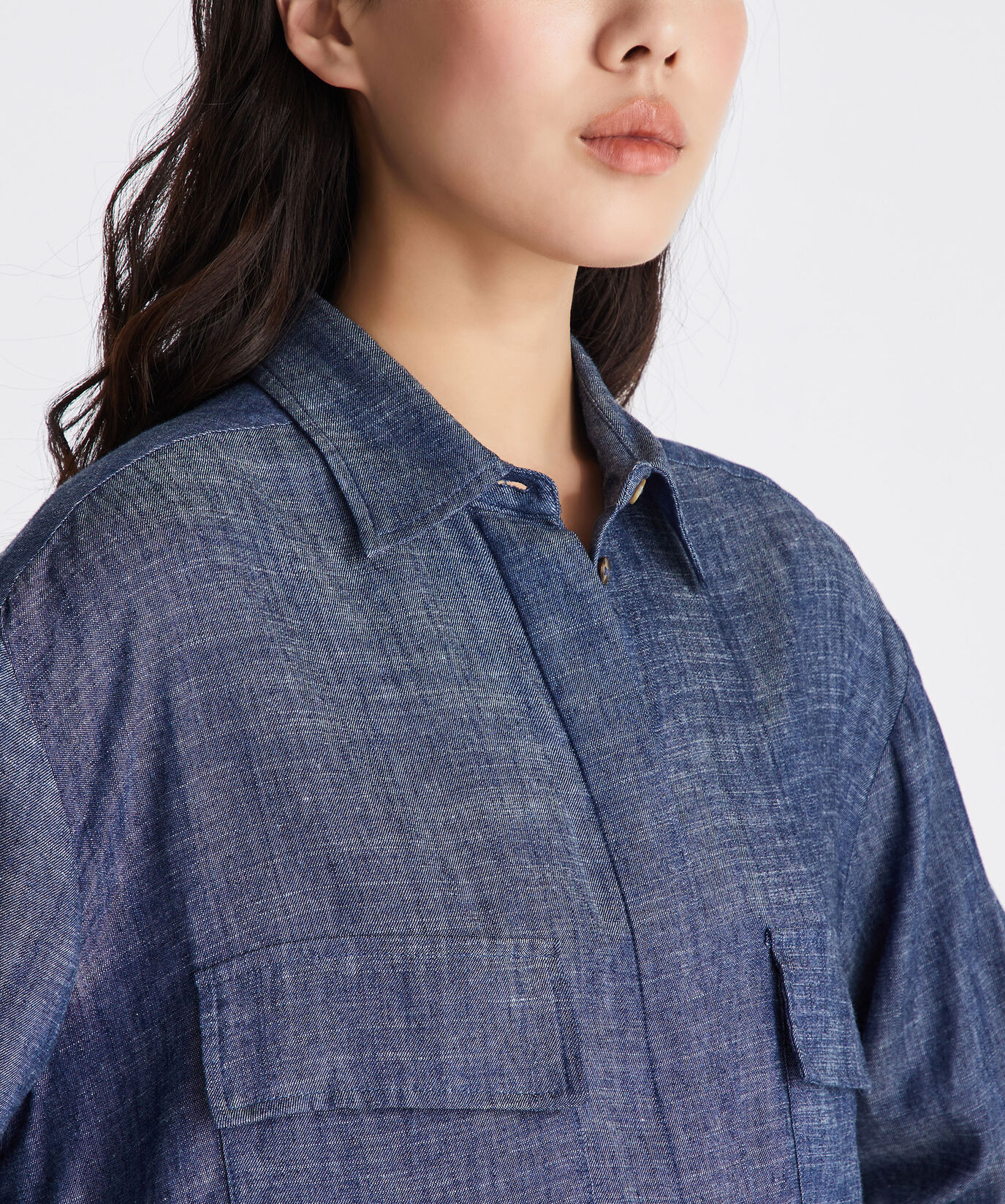 Chemise oversize en denim de lin m&eacute;lang&eacute;  Peuterey - large