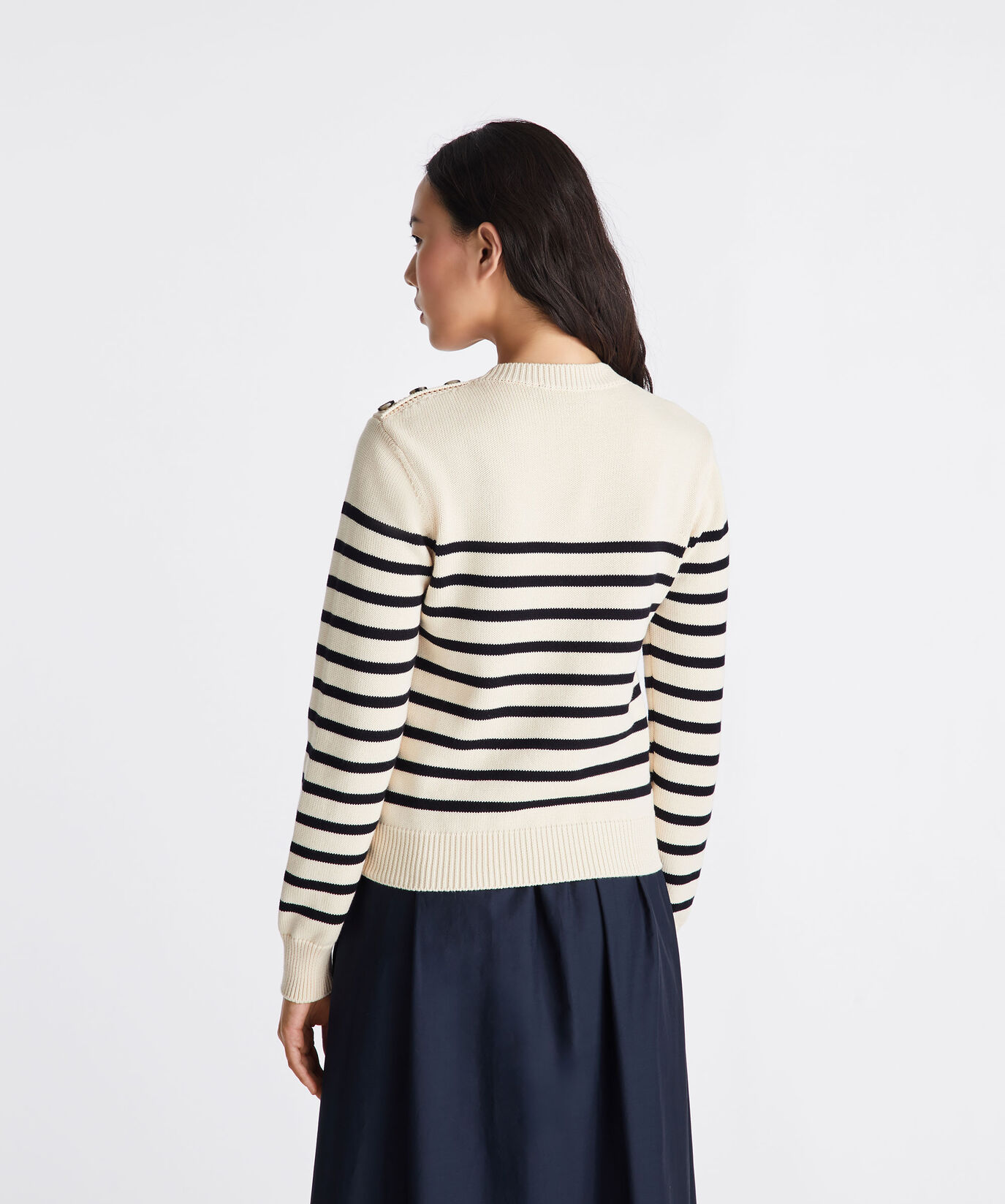 Pull en tricot de coton ray&eacute;  Peuterey - large