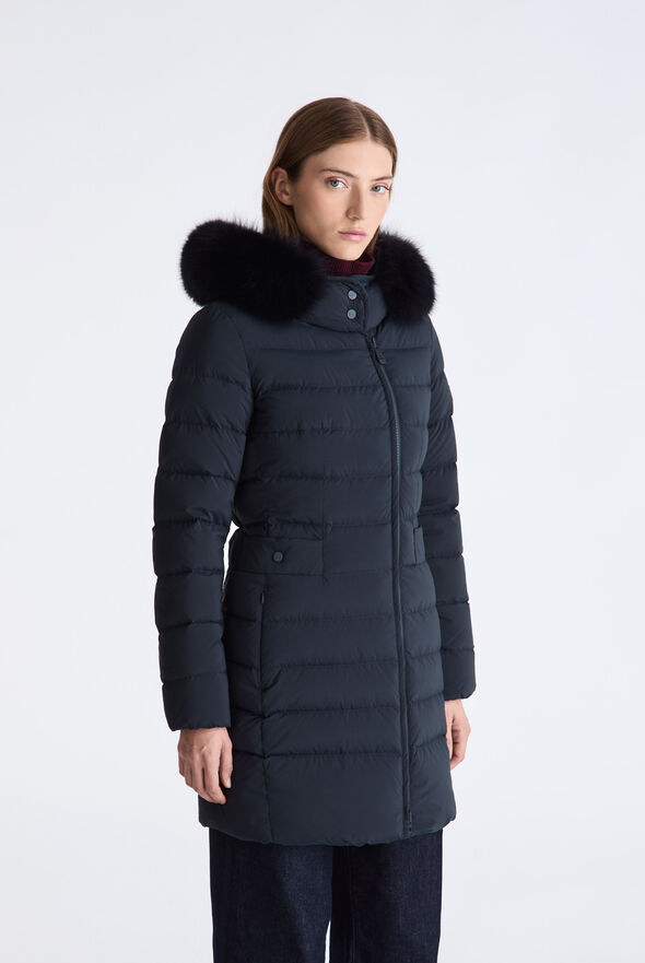 Long Down Jacket with High Collar And Fur Edging  Peuterey - medium