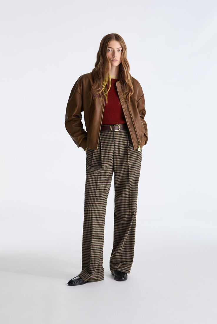 Leather Bomber Jacket with Sheepskin Trim  Peuterey - medium
