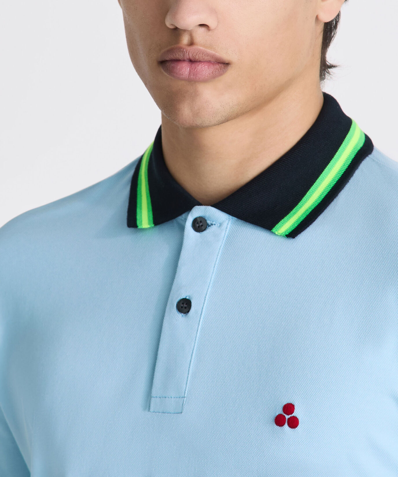 Stretch cotton pique polo shirt with neon details  Peuterey - large image number 2