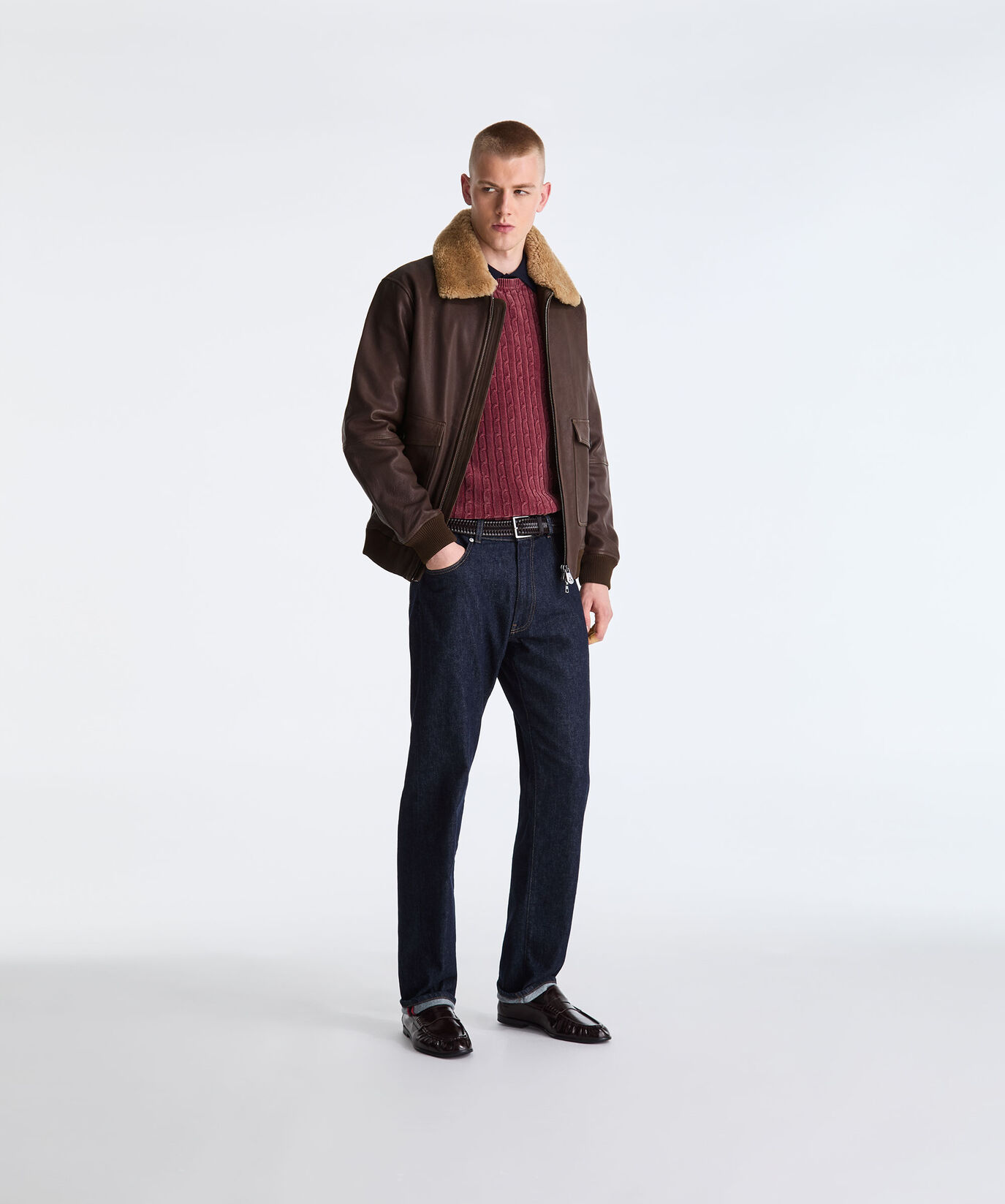 Wool Jersey and Leather Bomber Jacket  Peuterey - large image number 0