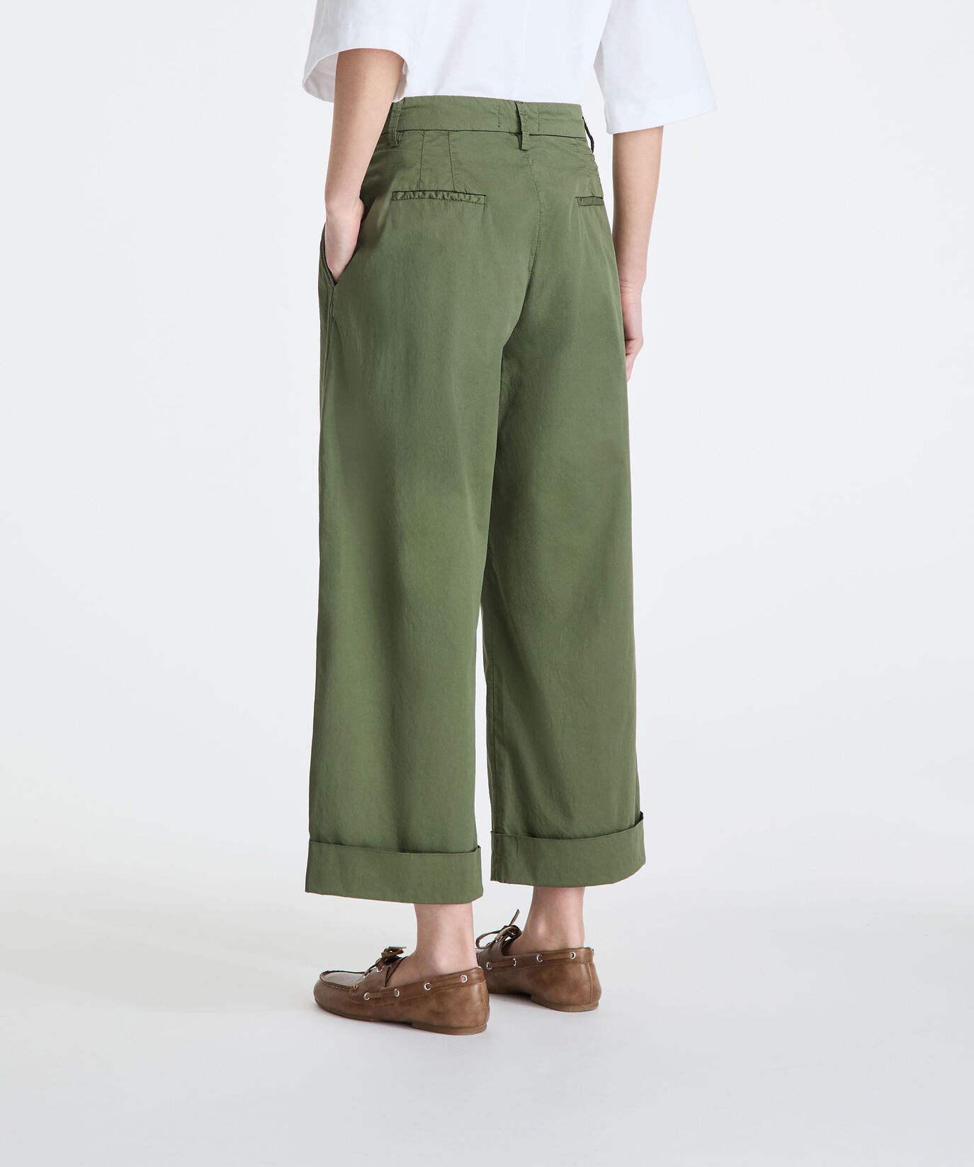 Pantalon taille haute en popeline de coton  Peuterey - large