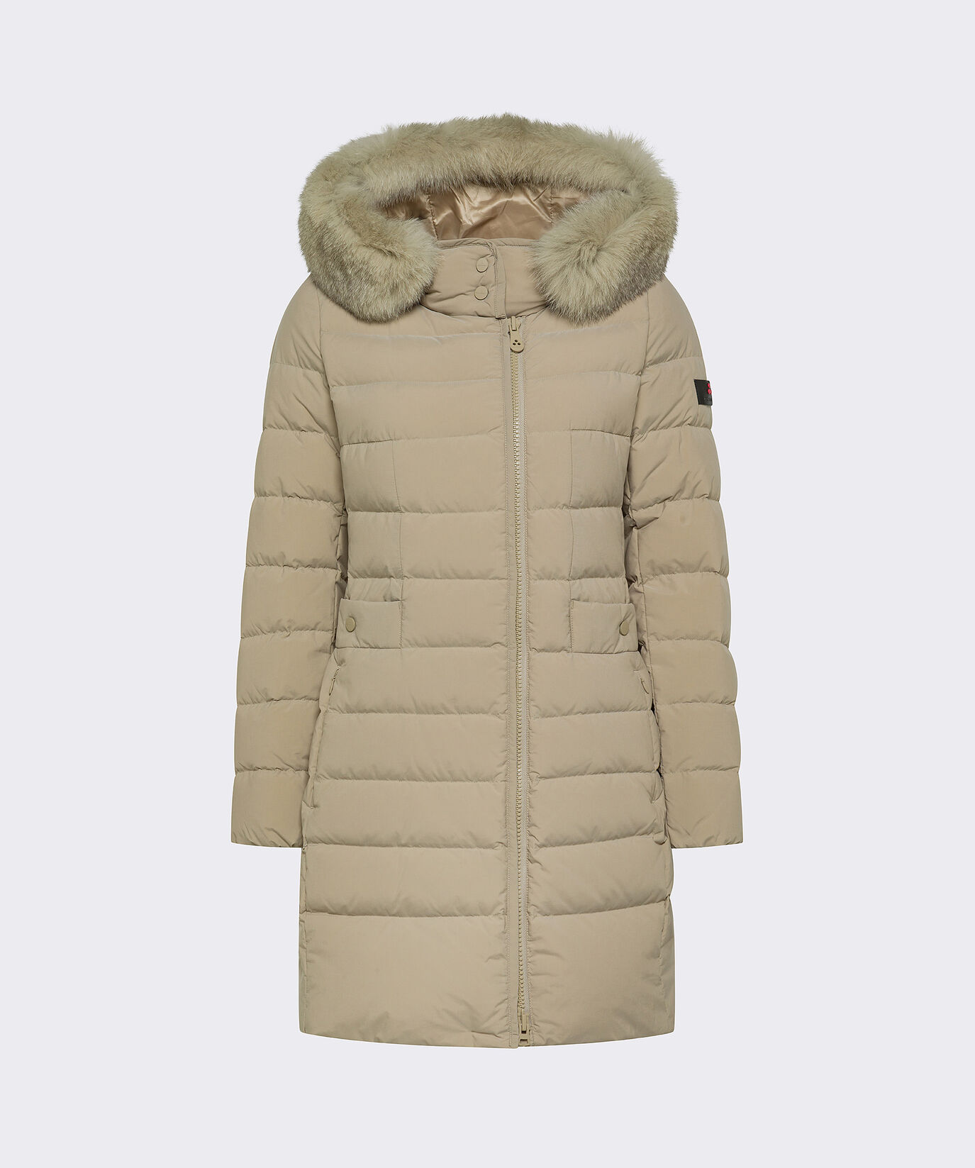 Long Down Jacket with High Collar And Fur Edging  Peuterey - large