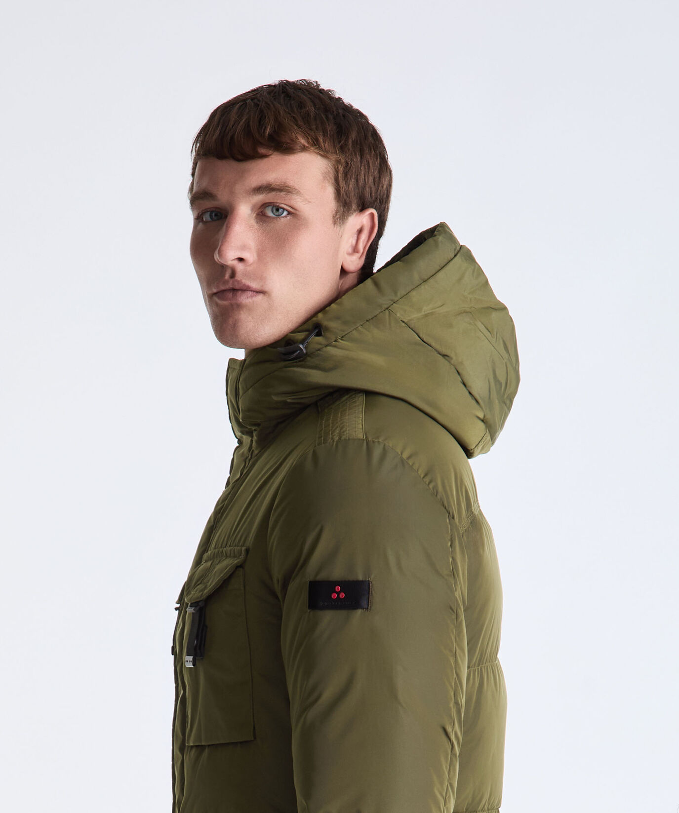 Field jacket in taffet&agrave; con cappuccio in pelliccia  Peuterey - large
