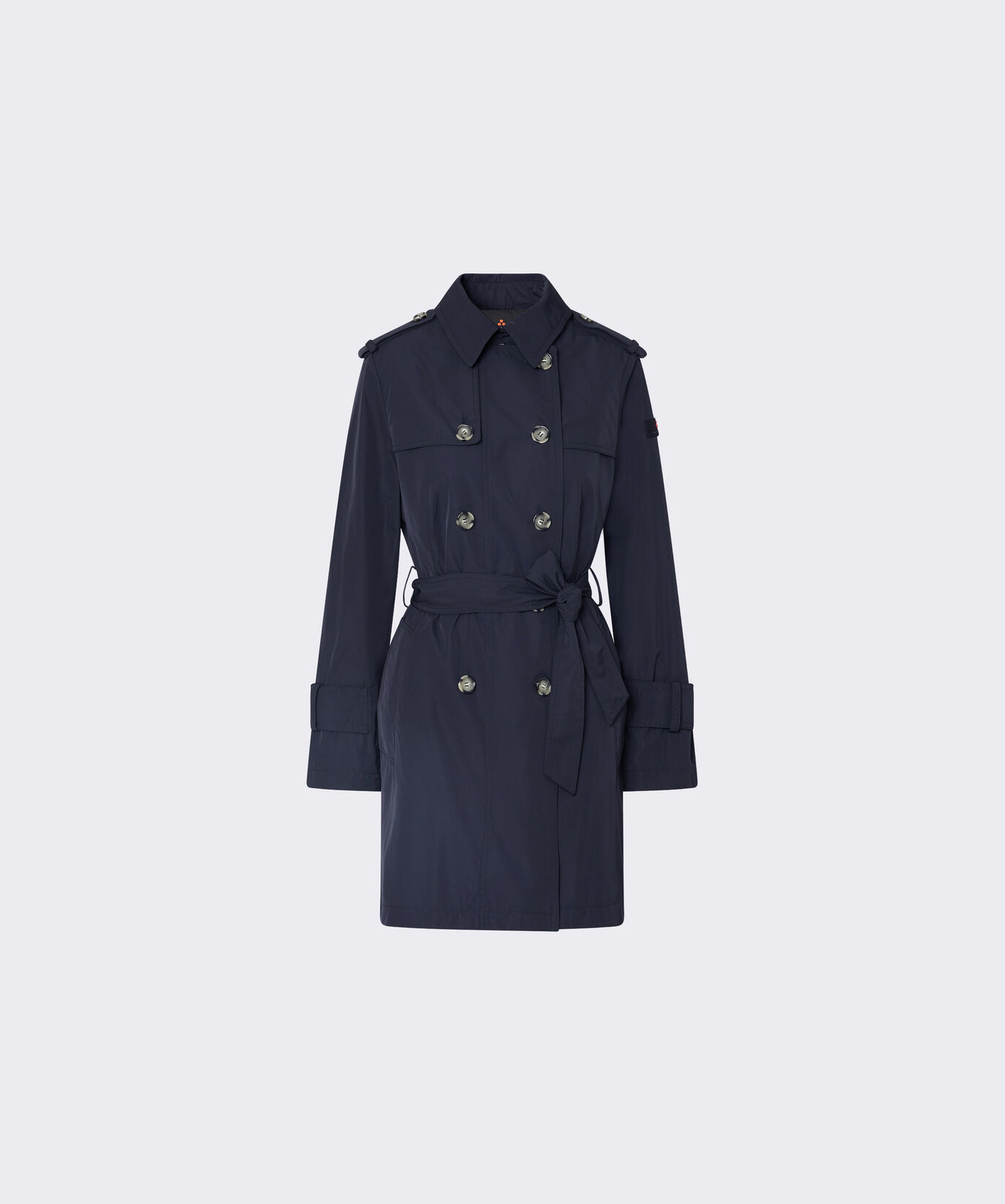 Trench doppiopetto in taffet&agrave; con cintura  Peuterey - large