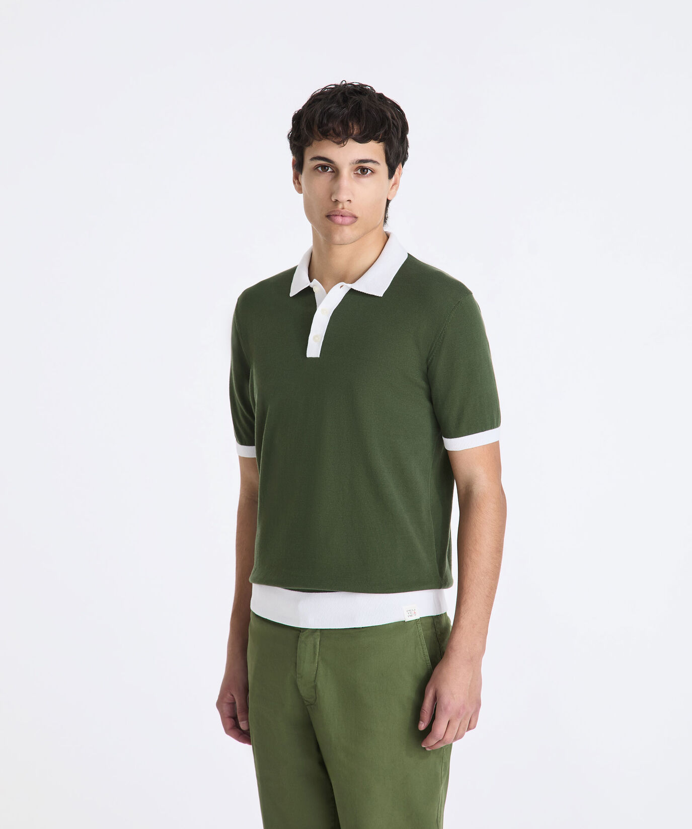 Cotton knit polo shirt with contrasting details  Peuterey - large image number 1