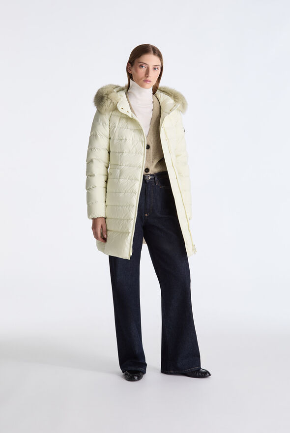 Long Down Jacket with High Collar And Fur Edging  Peuterey - medium
