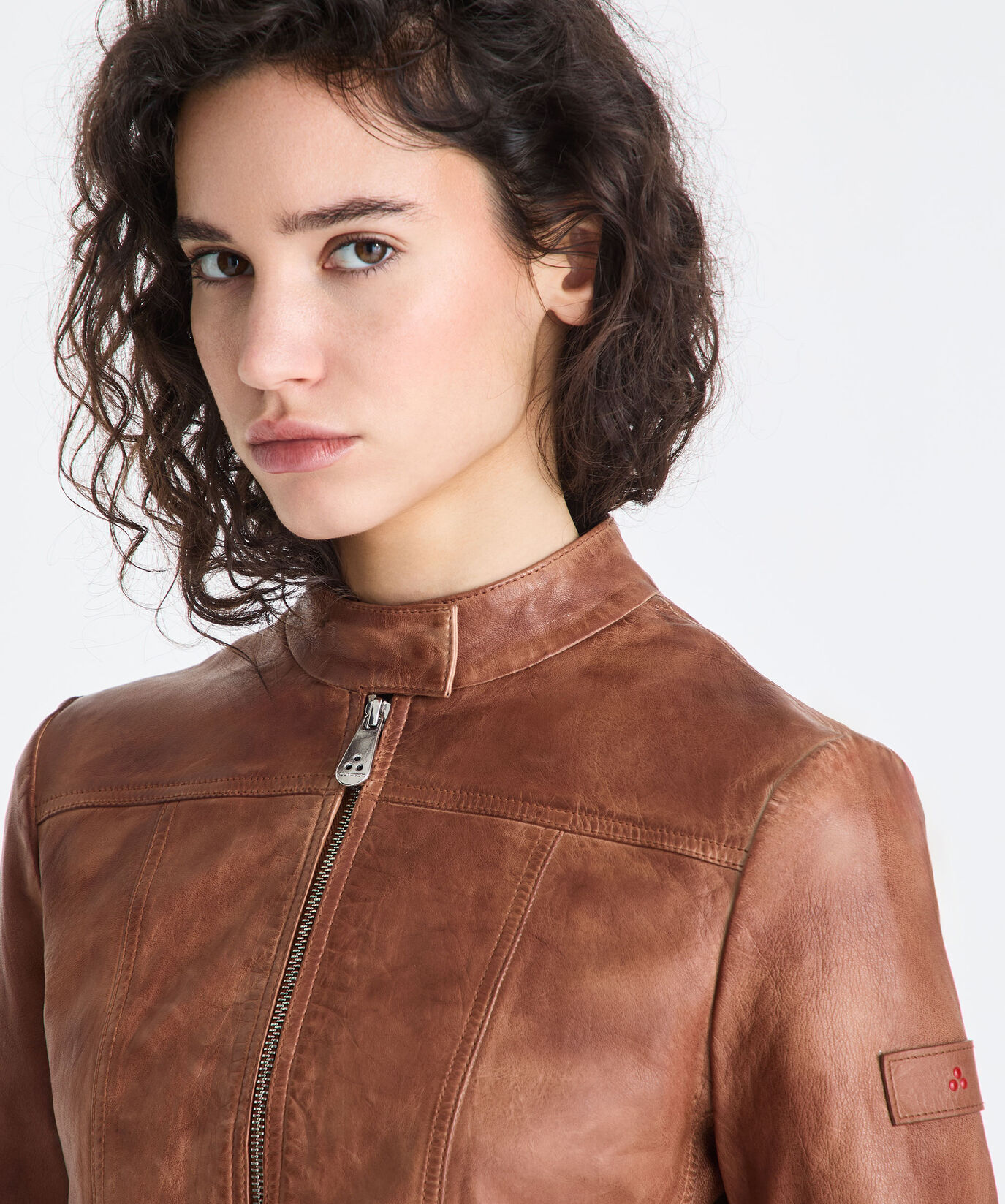 Worn-effect leather biker jacket  Peuterey - large image number 1