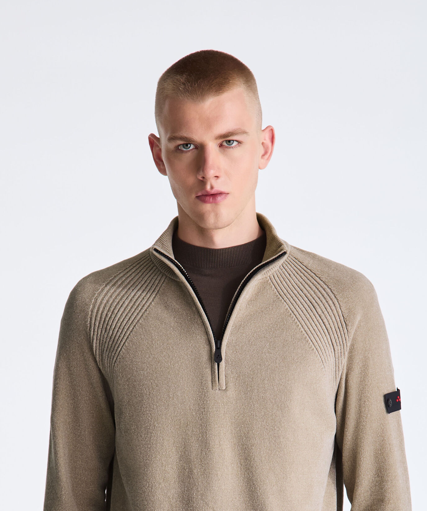 Pullover mit halbem Rei&szlig;verschluss aus glatter Chenille  Peuterey - large image number 4