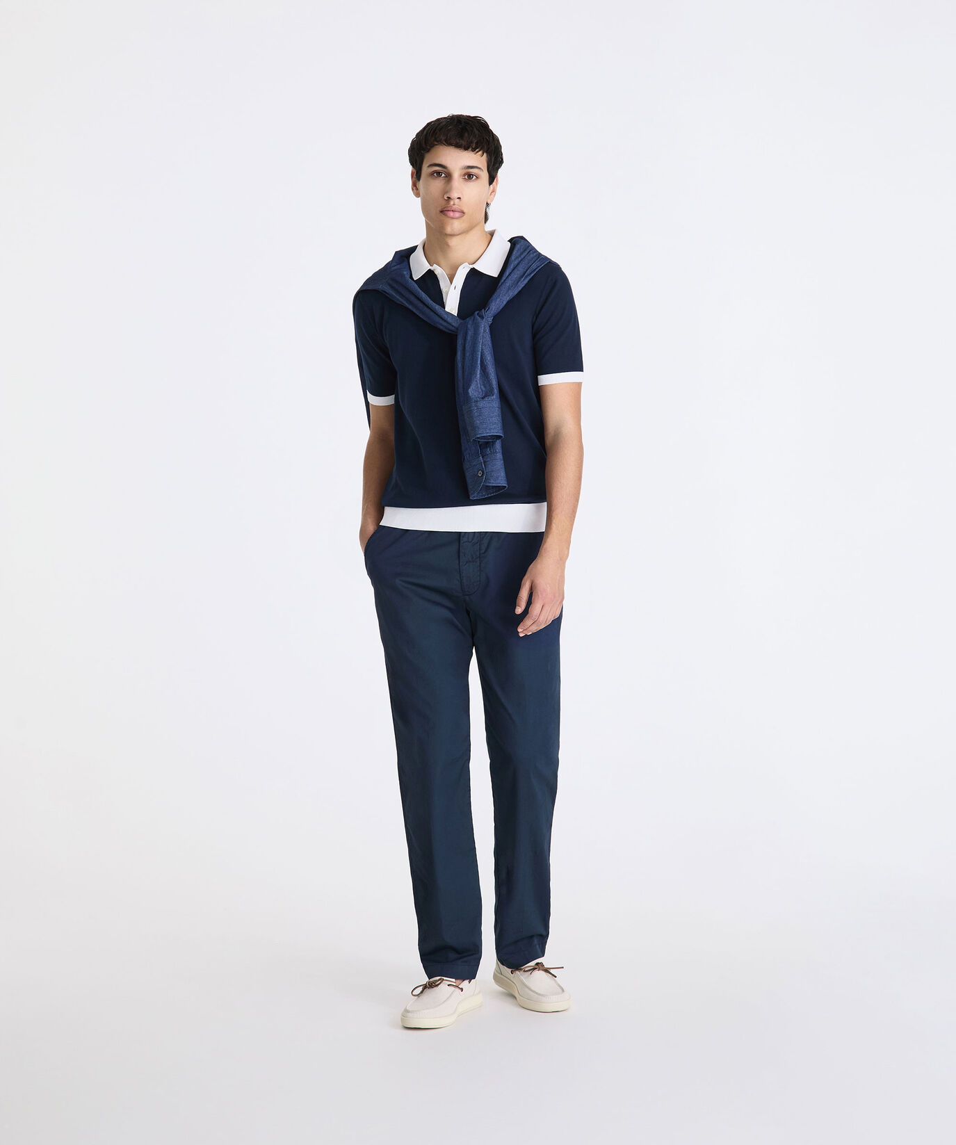 Cotton knit polo shirt with contrasting details  Peuterey - large image number 0
