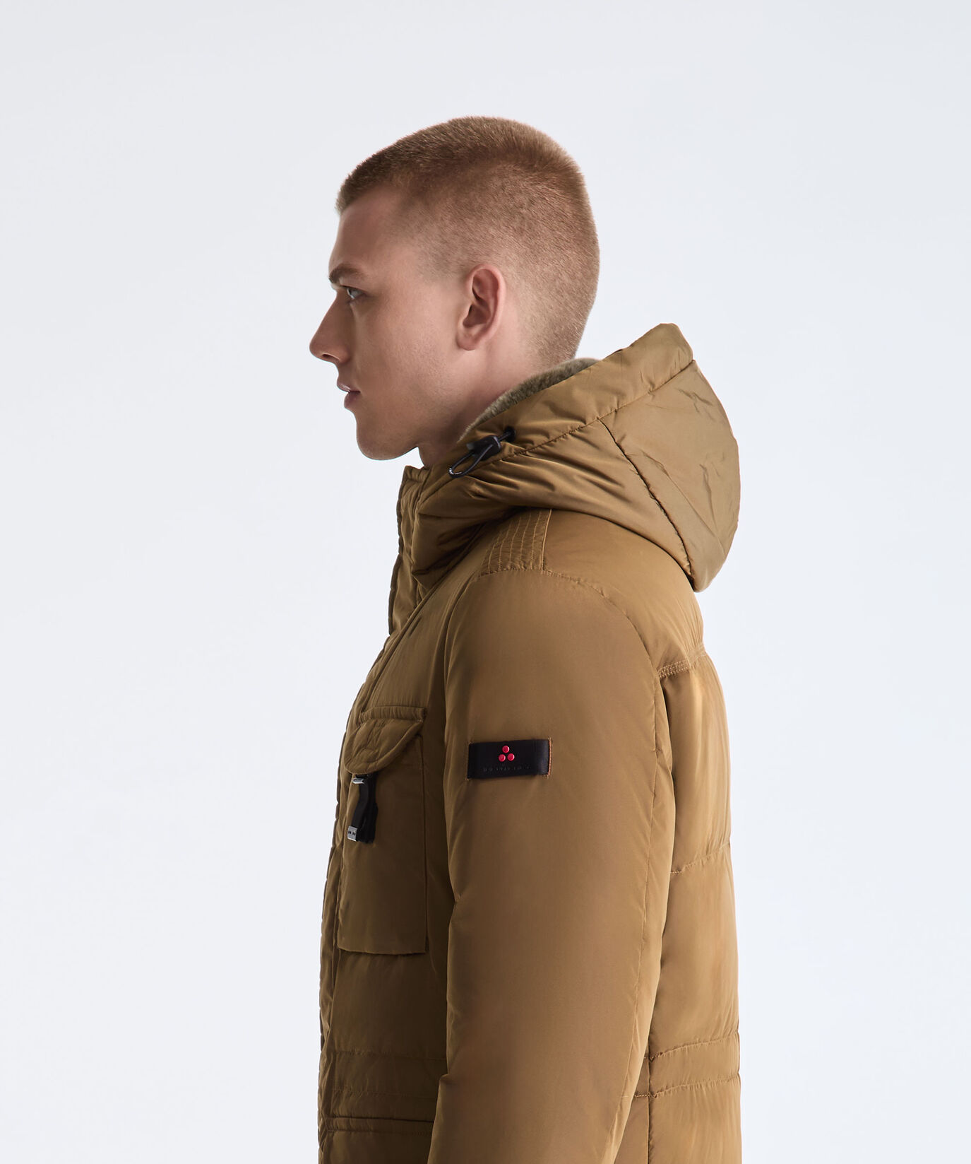 Chaqueta guerrera de tafet&aacute;n con capucha con pelo  Peuterey - large
