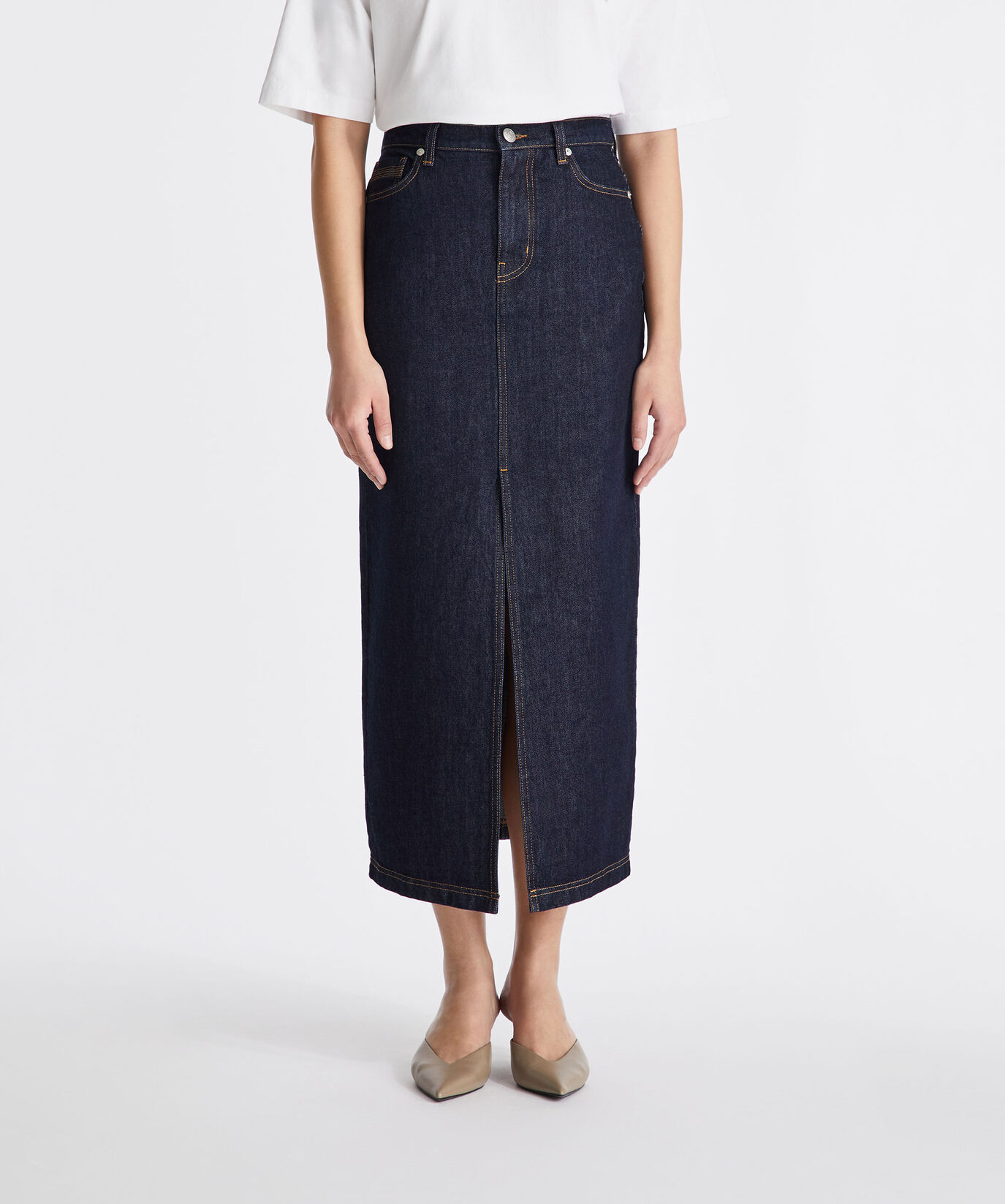 Denim skirt with front slit  Peuterey - large image number 1