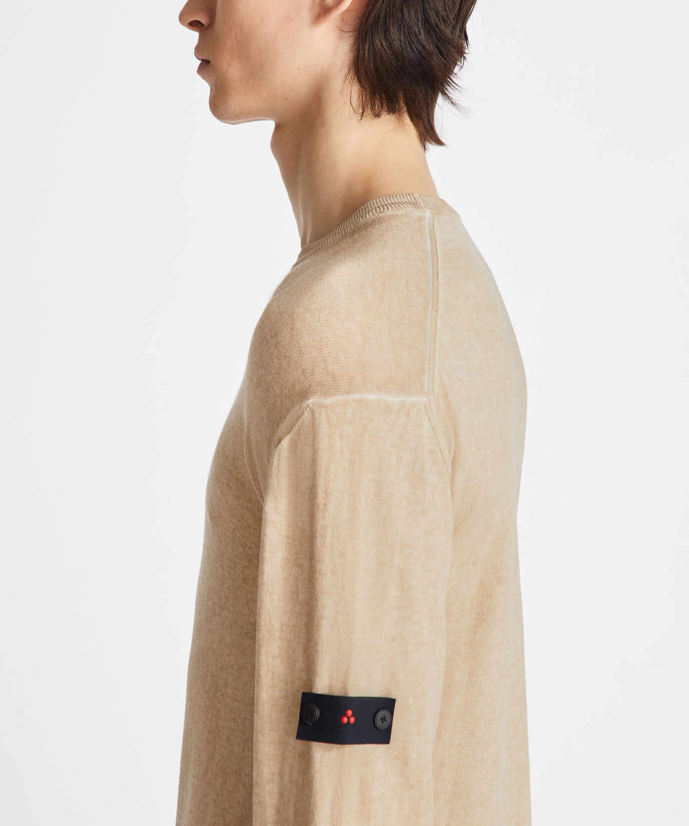 Pull en tricot de coton teint en pi&egrave;ce  Peuterey - large