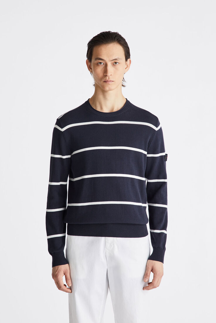 Pull ras-du-cou ray&eacute; en tricot de coton  Peuterey - medium