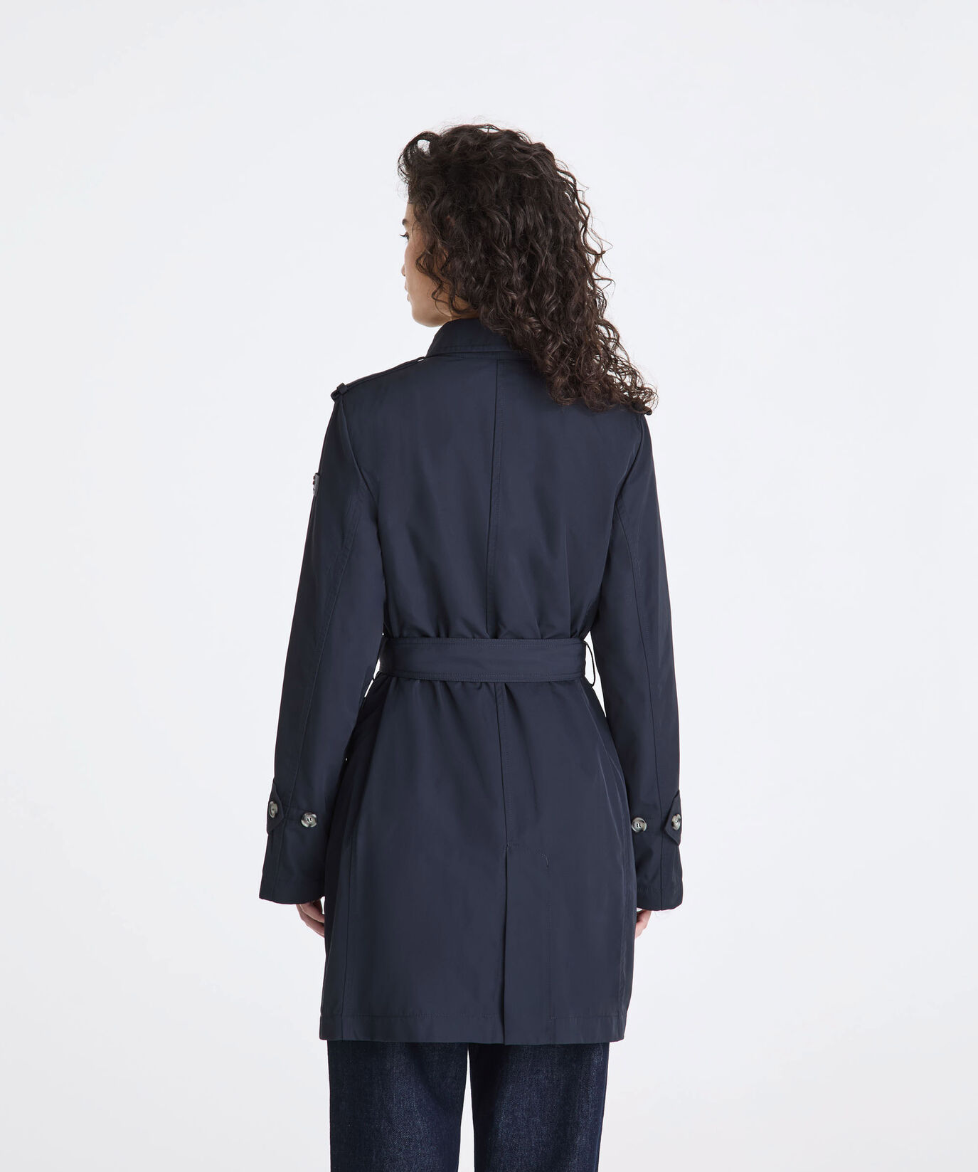 Trench doppiopetto in taffet&agrave; con cintura  Peuterey - large