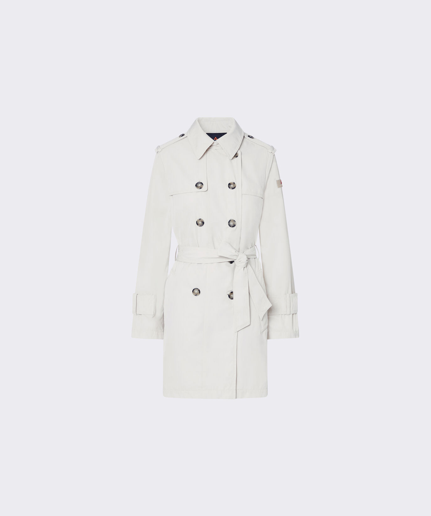 Trench doppiopetto in taffet&agrave; con cintura  Peuterey - large