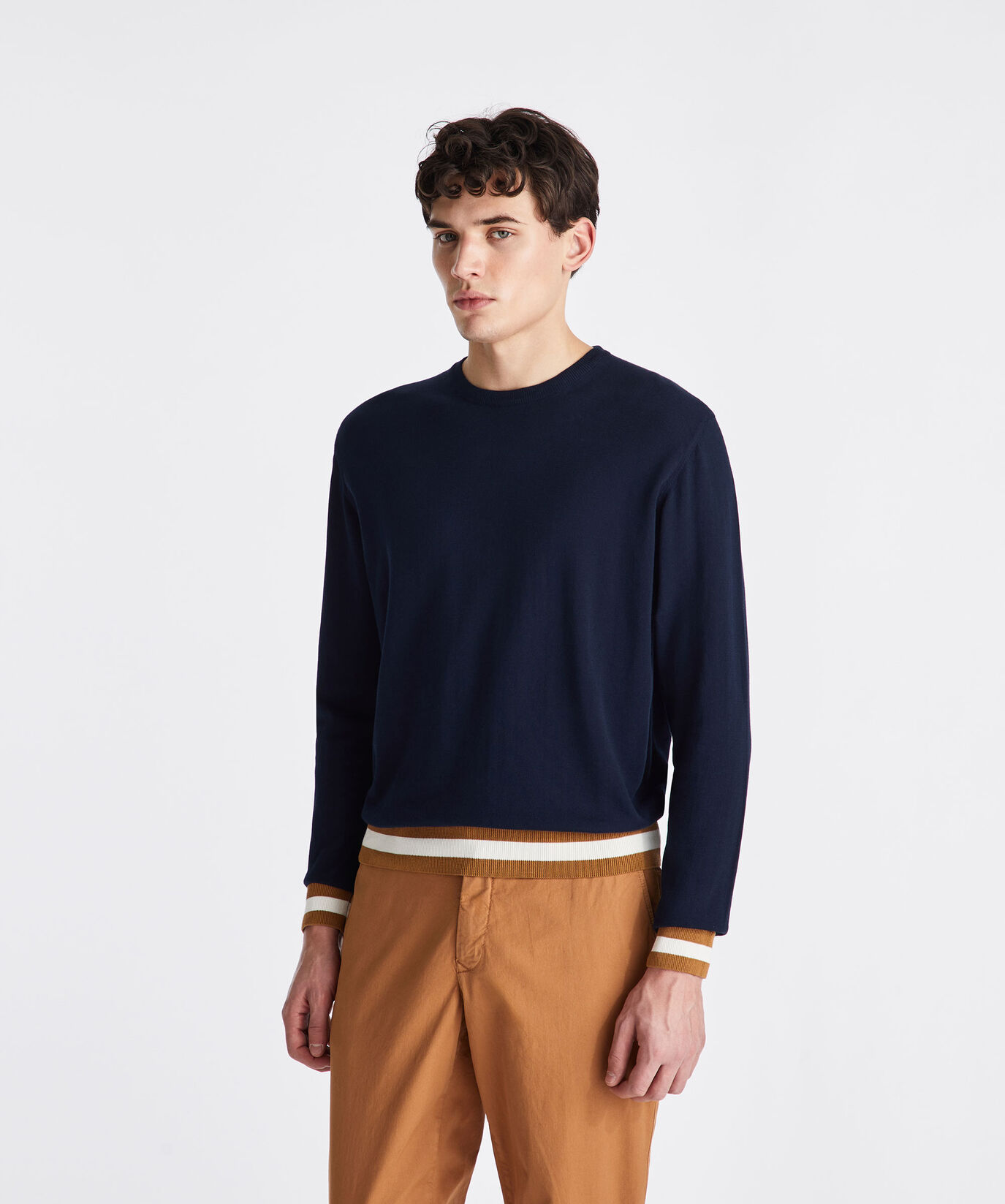 Cotton knit sweater with contrasting details  Peuterey - large image number 1