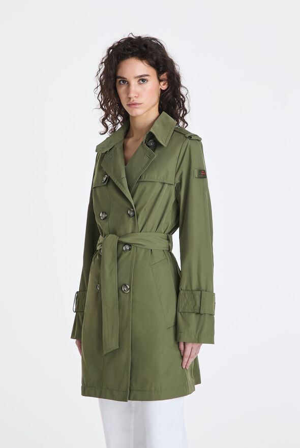 Trench doppiopetto in taffet&agrave; con cintura  Peuterey - medium