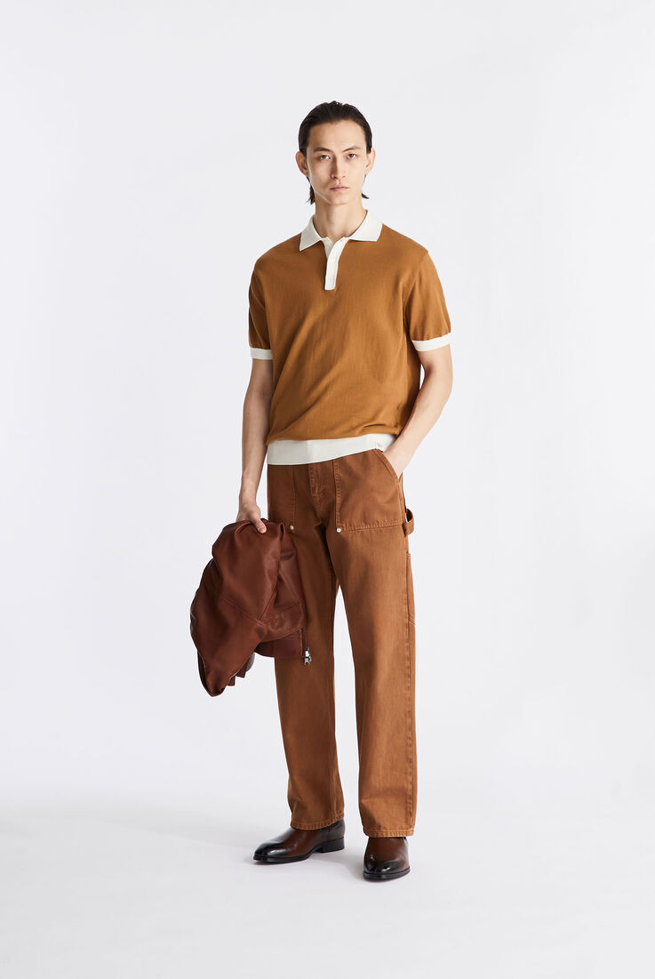 Cotton knit polo shirt with contrasting details  Peuterey - medium