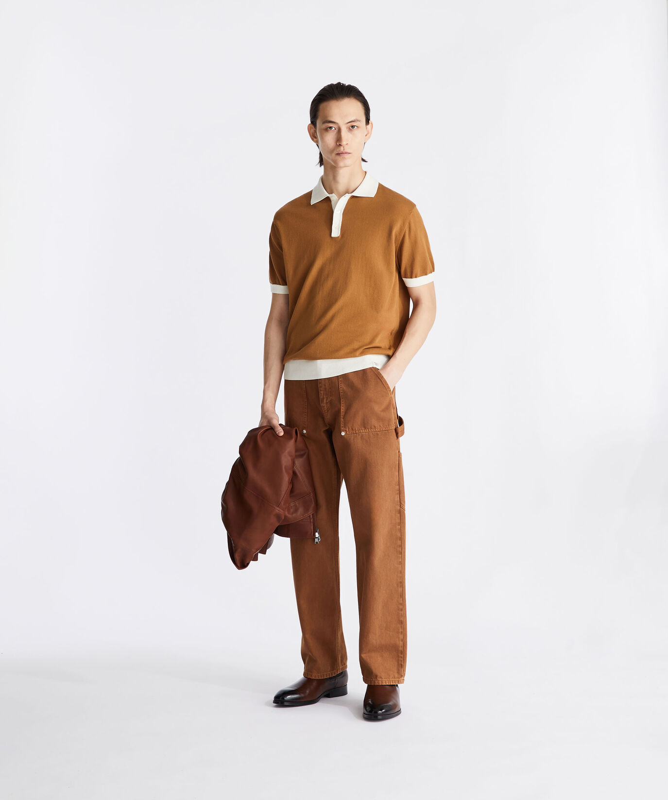 Cotton knit polo shirt with contrasting details  Peuterey - large image number 0