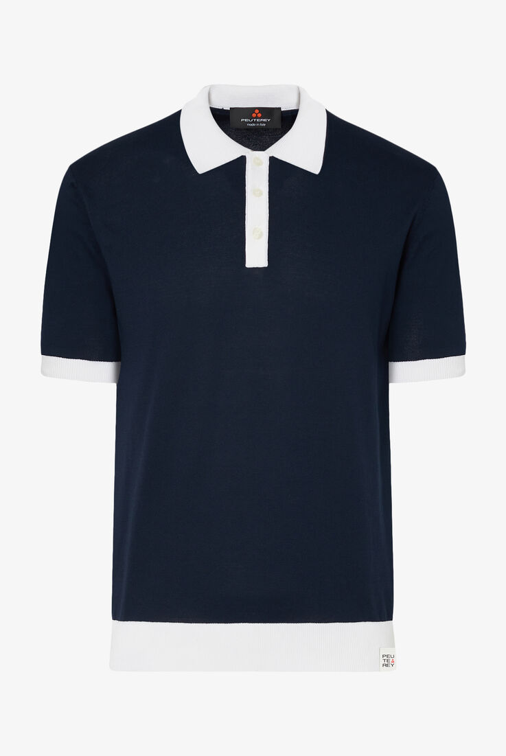 Cotton knit polo shirt with contrasting details  Peuterey - still-fondo-neutro