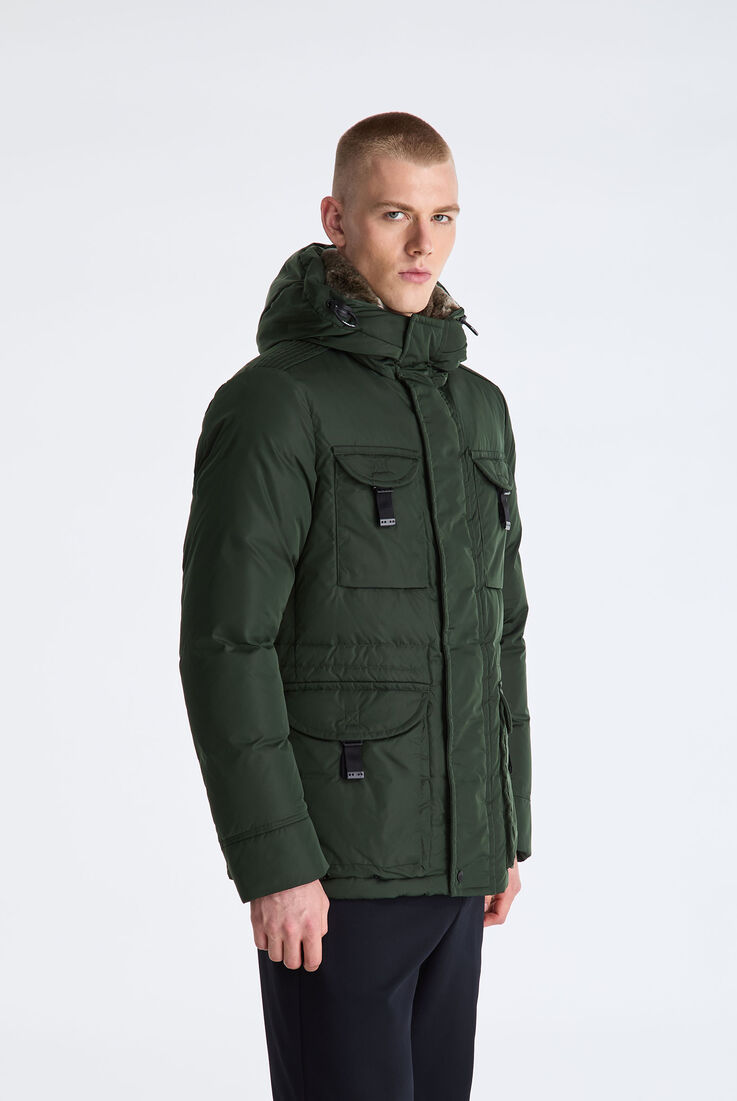 Taffeta Field Jacket with Fur Hood  Peuterey - medium