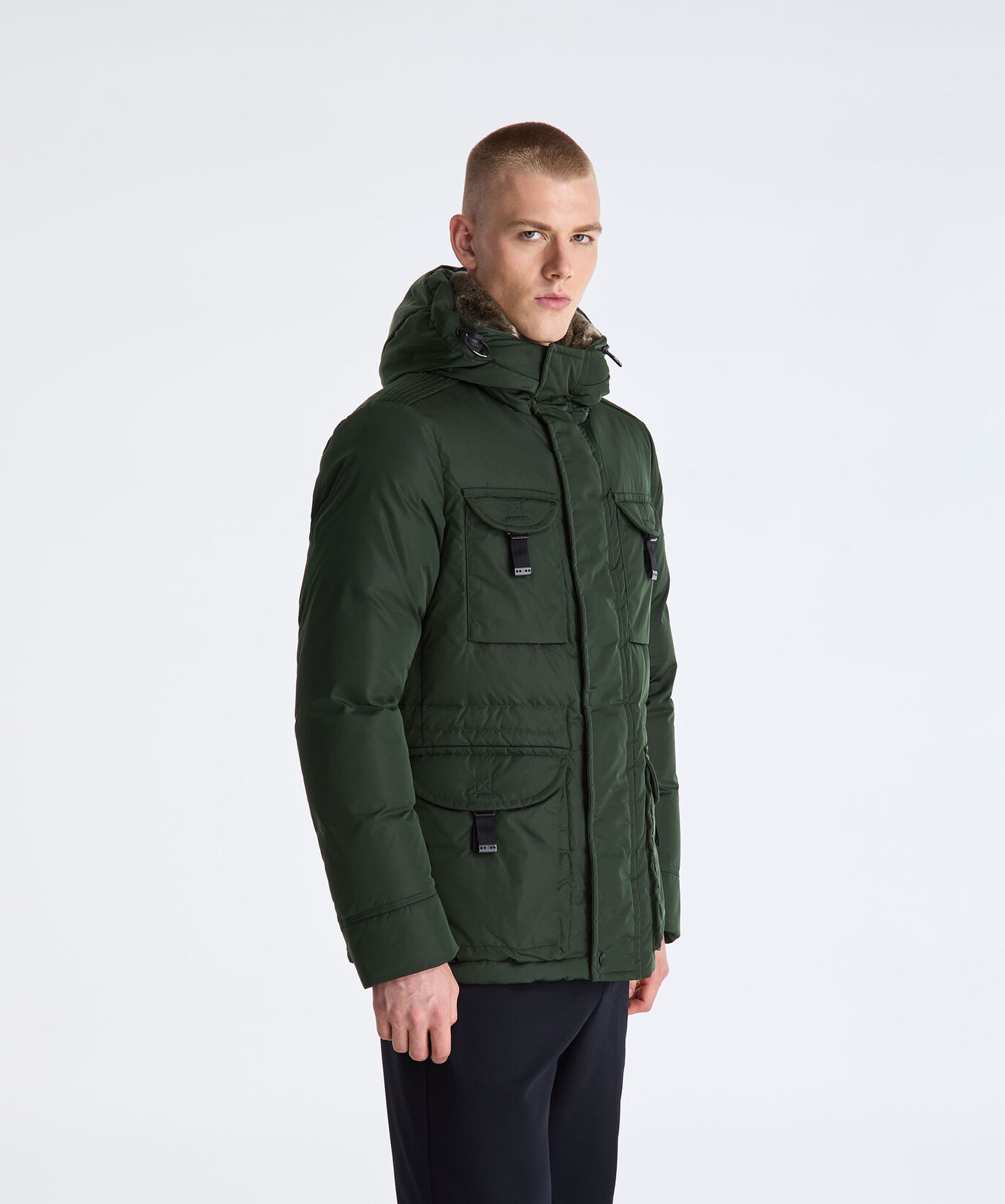 Taffeta Field Jacket with Fur Hood  Peuterey - large image number 1