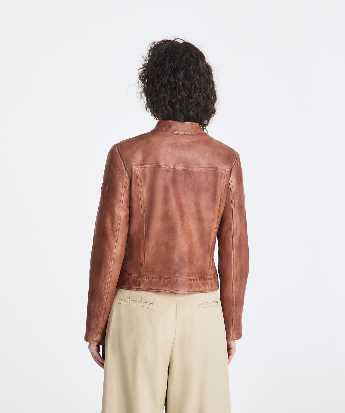 Worn-effect leather biker jacket  Peuterey - large
