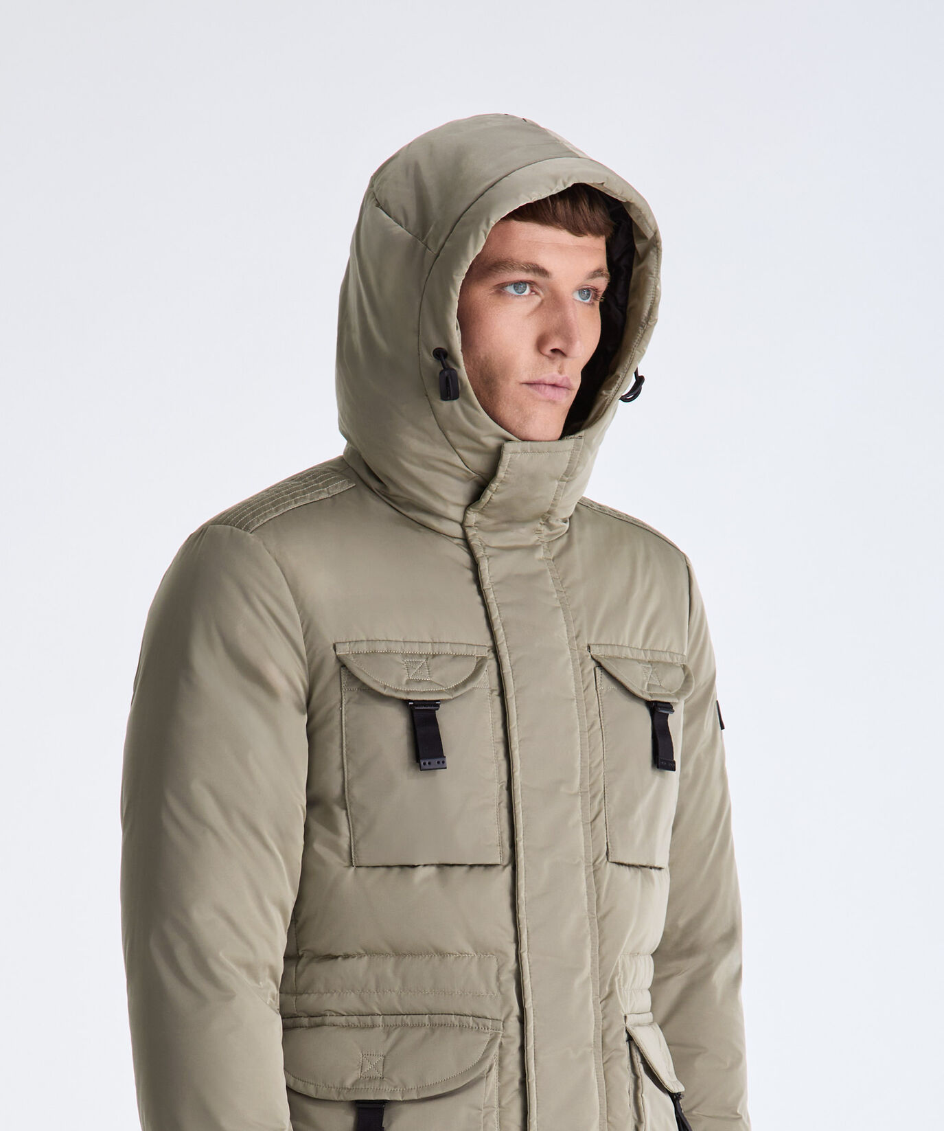 Taffeta Field Jacket with Fur Hood  Peuterey - large