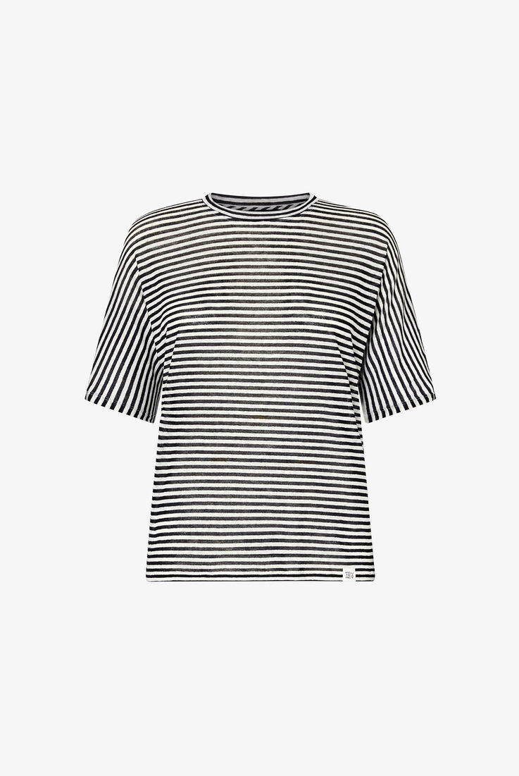T-shirt ray&eacute; en lin m&eacute;lang&eacute;  Peuterey - still-fondo-neutro