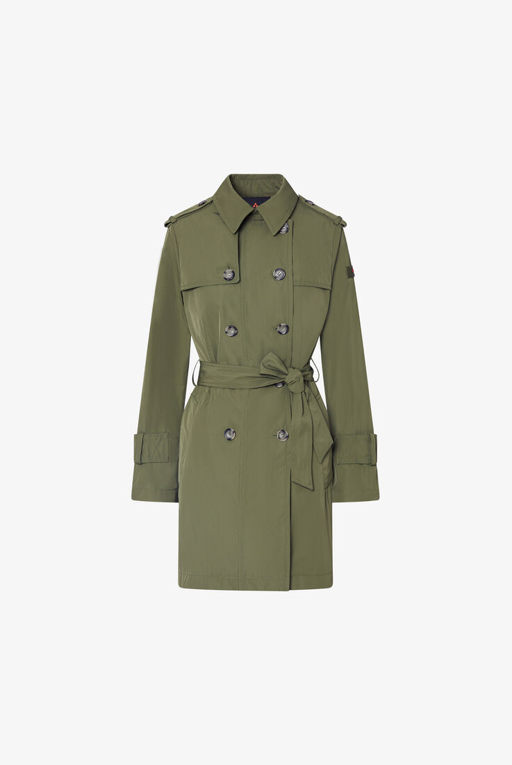 Trench crois&eacute; en taffetas avec ceinture  Peuterey - still-fondo-neutro