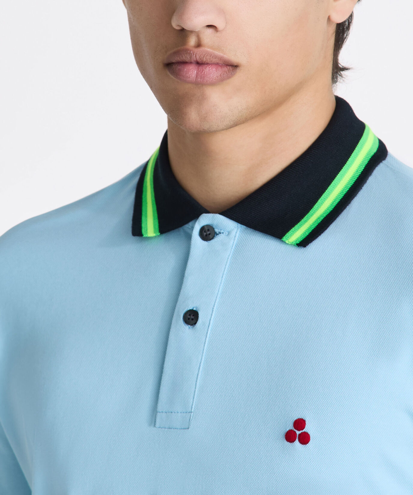 Stretch cotton pique polo shirt with neon details  Peuterey - large image number 2