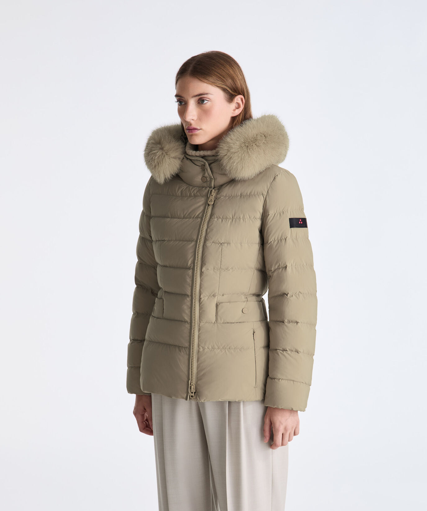 Short Hooded Down Jacket with Fur  Peuterey - large image number 1