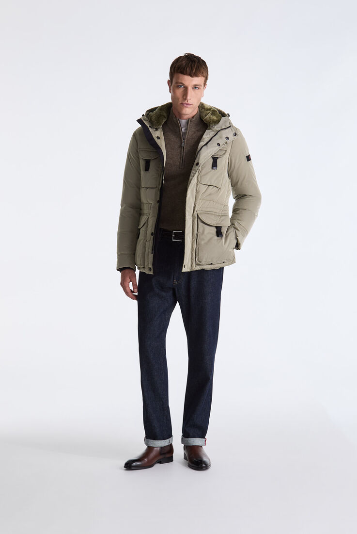 Taffeta Field Jacket with Fur Hood  Peuterey - medium