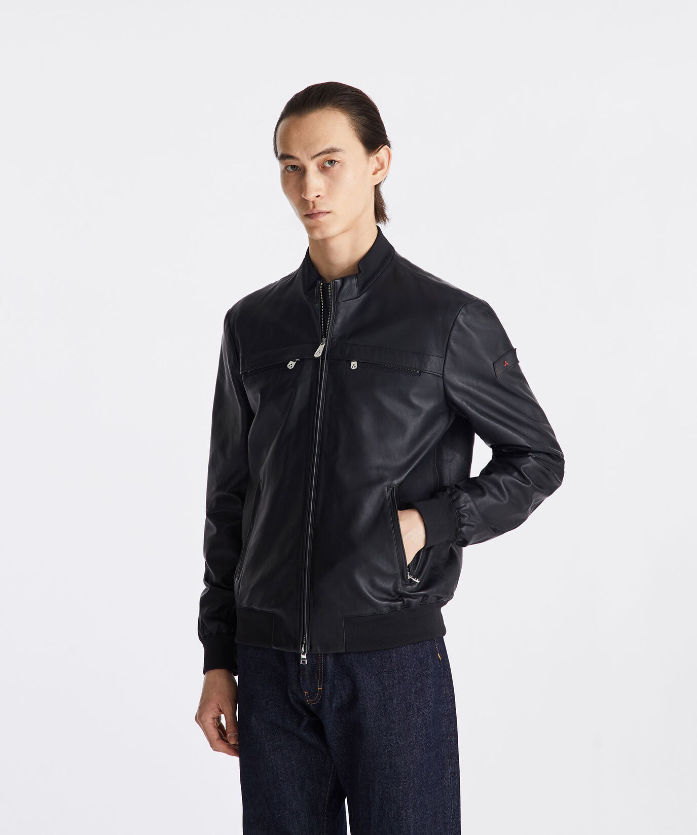 Veste en cuir avec poches poitrine  Peuterey - large image number 1