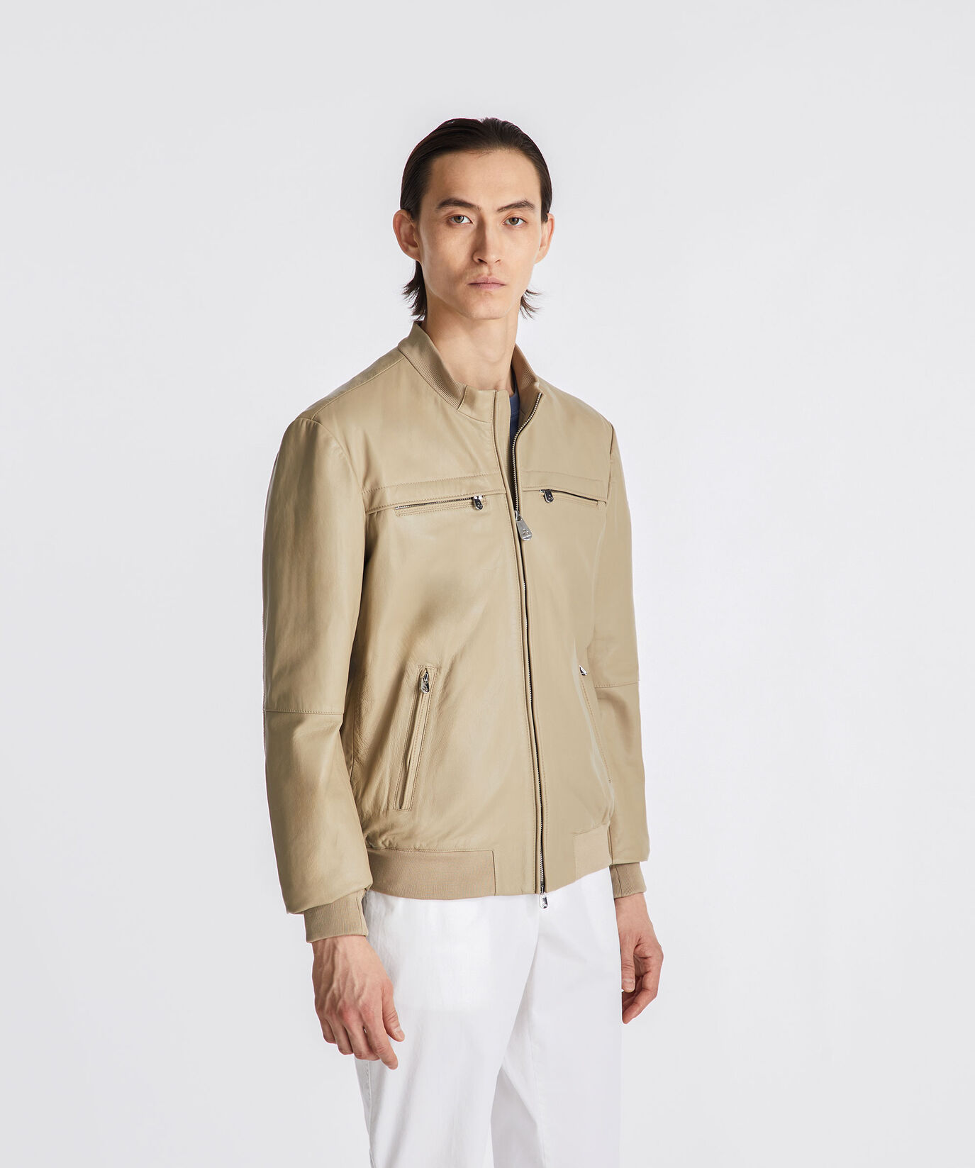 Veste en cuir avec poches poitrine  Peuterey - large image number 1