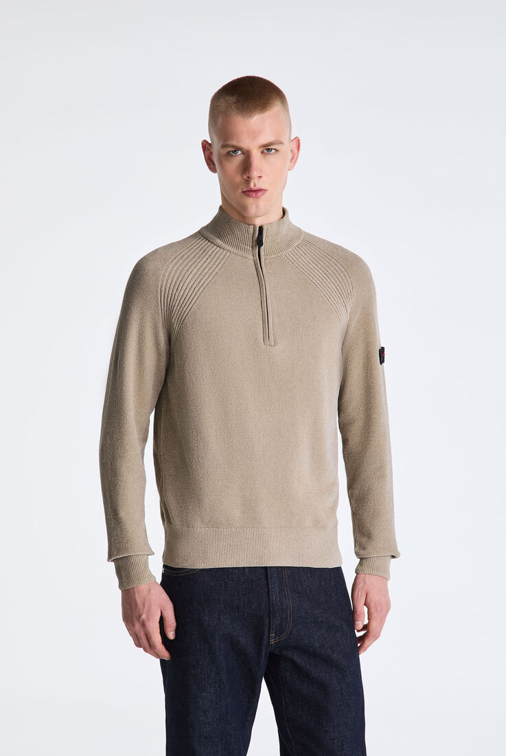 Plain Chenille Sweater with Half Zip  Peuterey - medium
