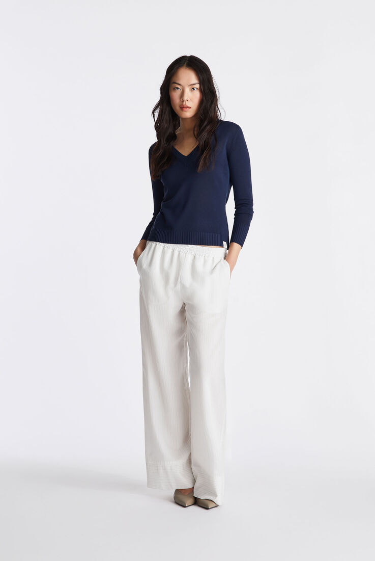 Pull tricot avec col en V en viscose m&eacute;lang&eacute;e  Peuterey - medium