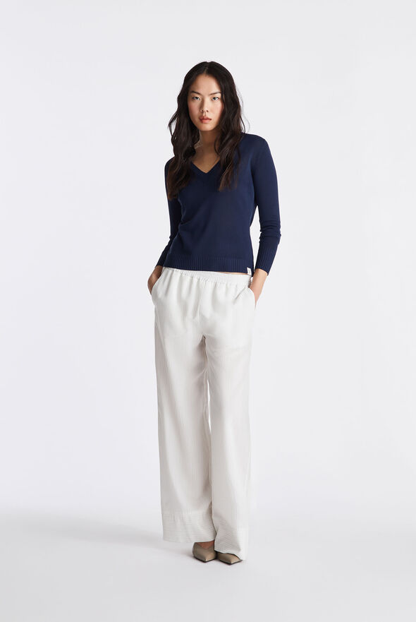 Pull tricot avec col en V en viscose m&eacute;lang&eacute;e  Peuterey - medium