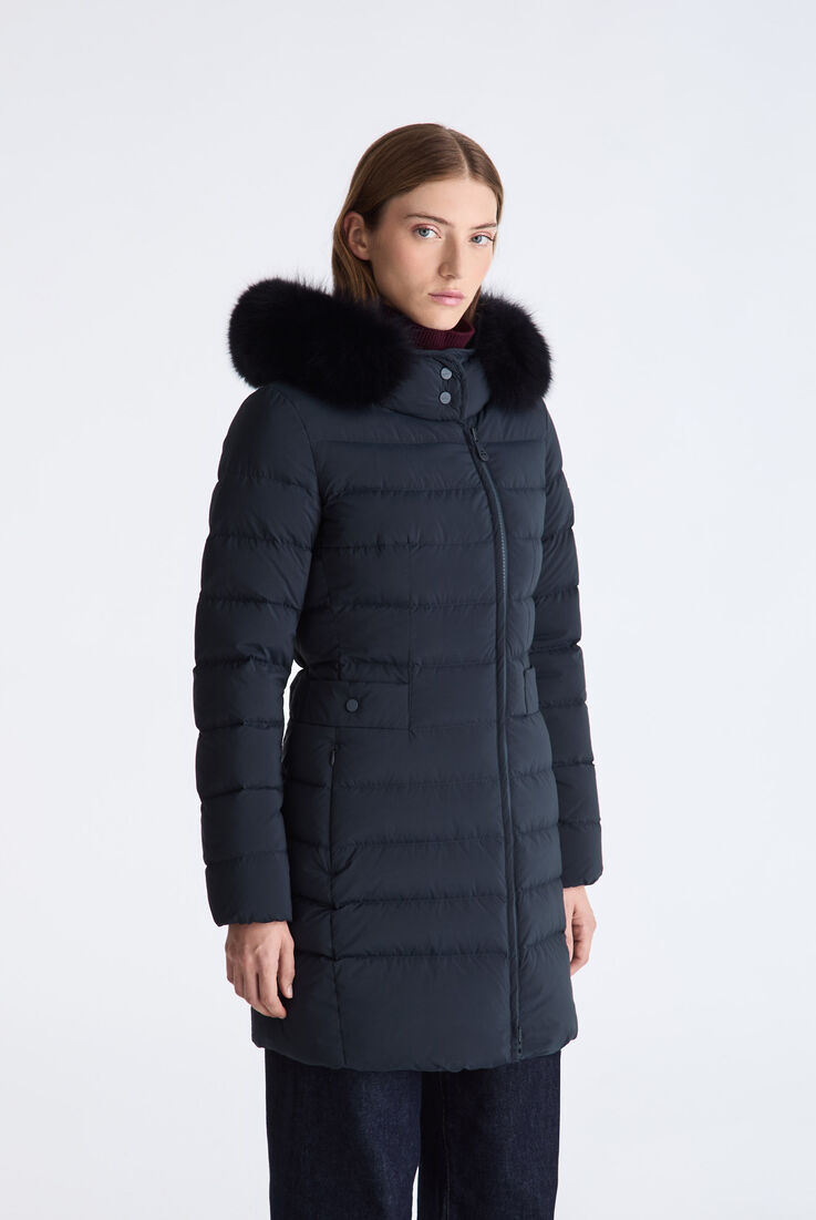 Long Down Jacket with High Collar And Fur Edging  Peuterey - medium