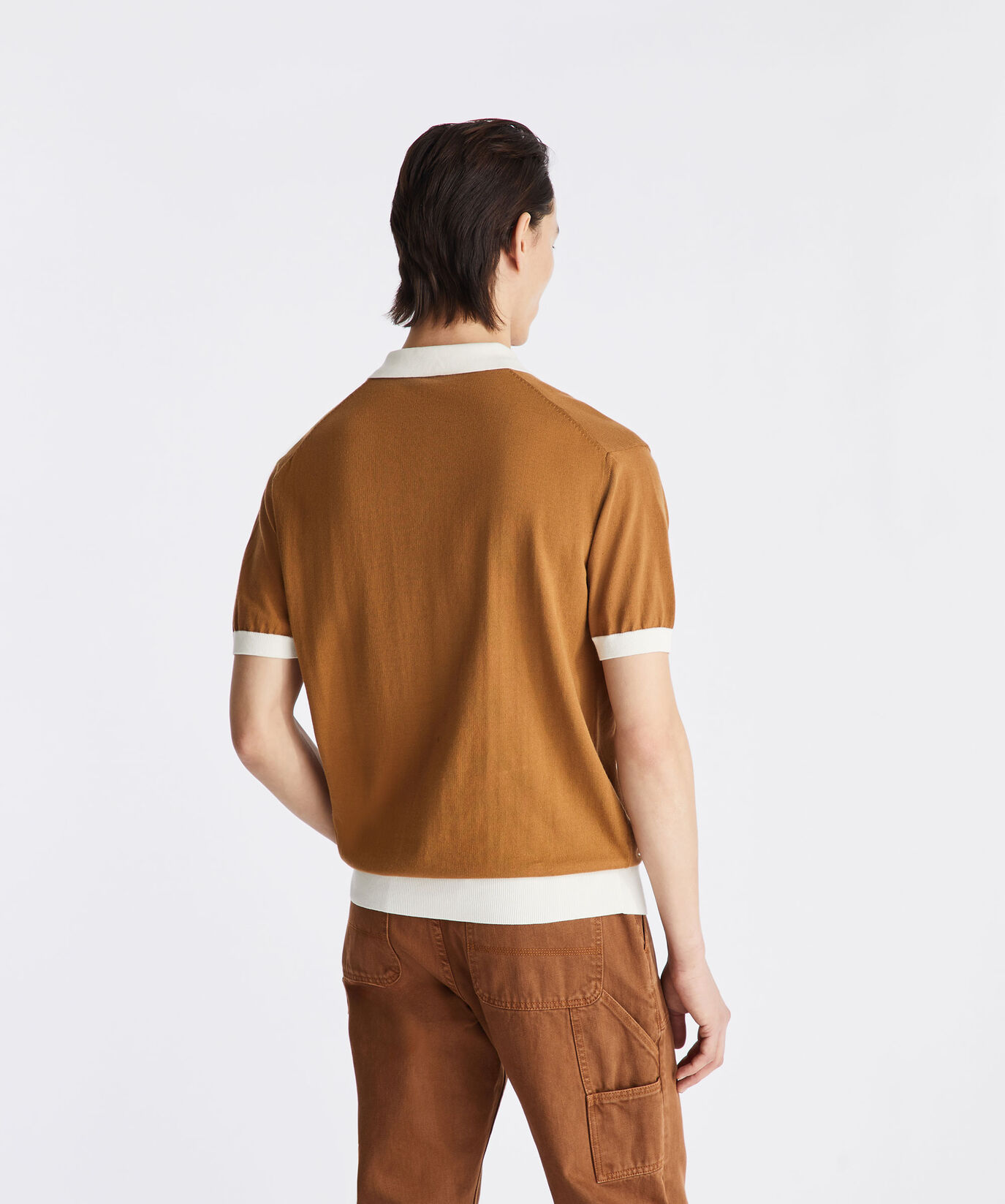 Polo en tricot de coton avec d&eacute;tails contrast&eacute;s  Peuterey - large