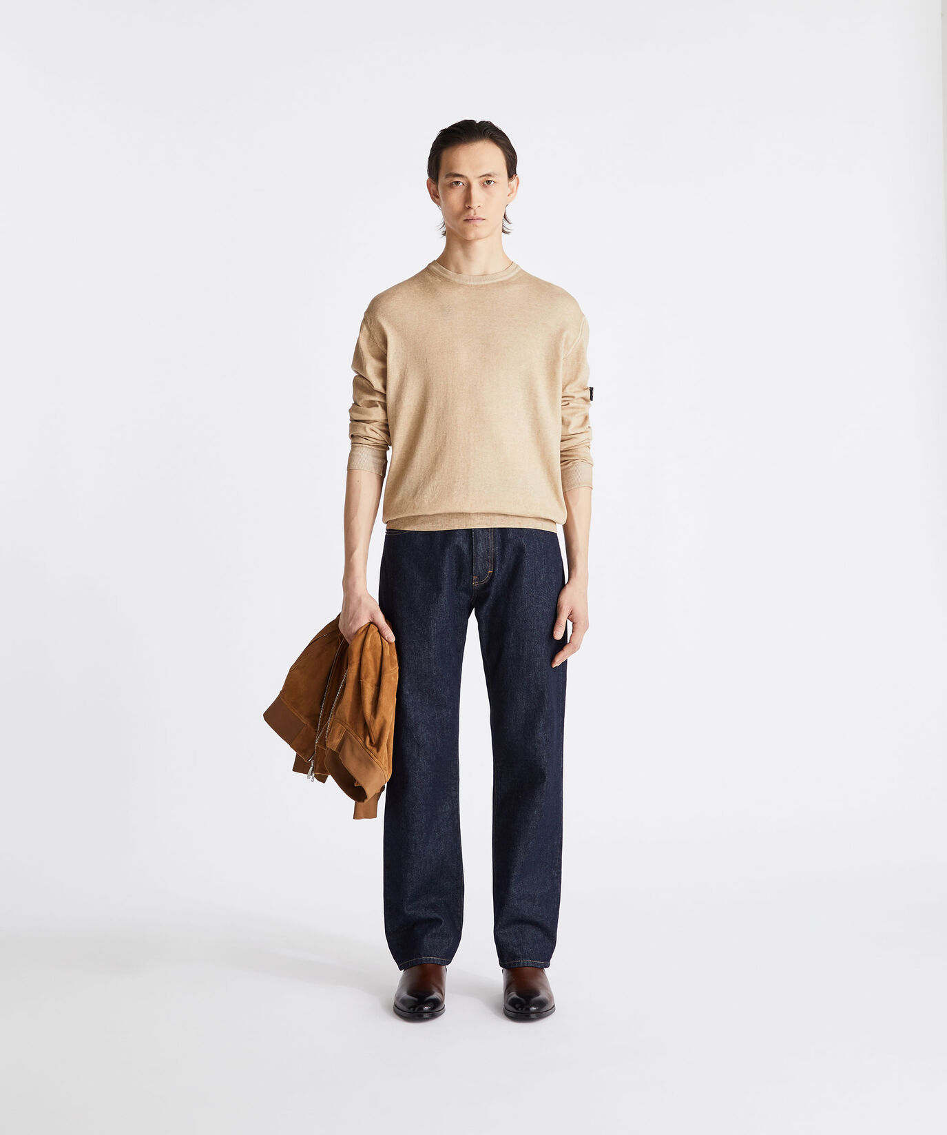 Pull en tricot de coton teint en pi&egrave;ce  Peuterey - large image number 0